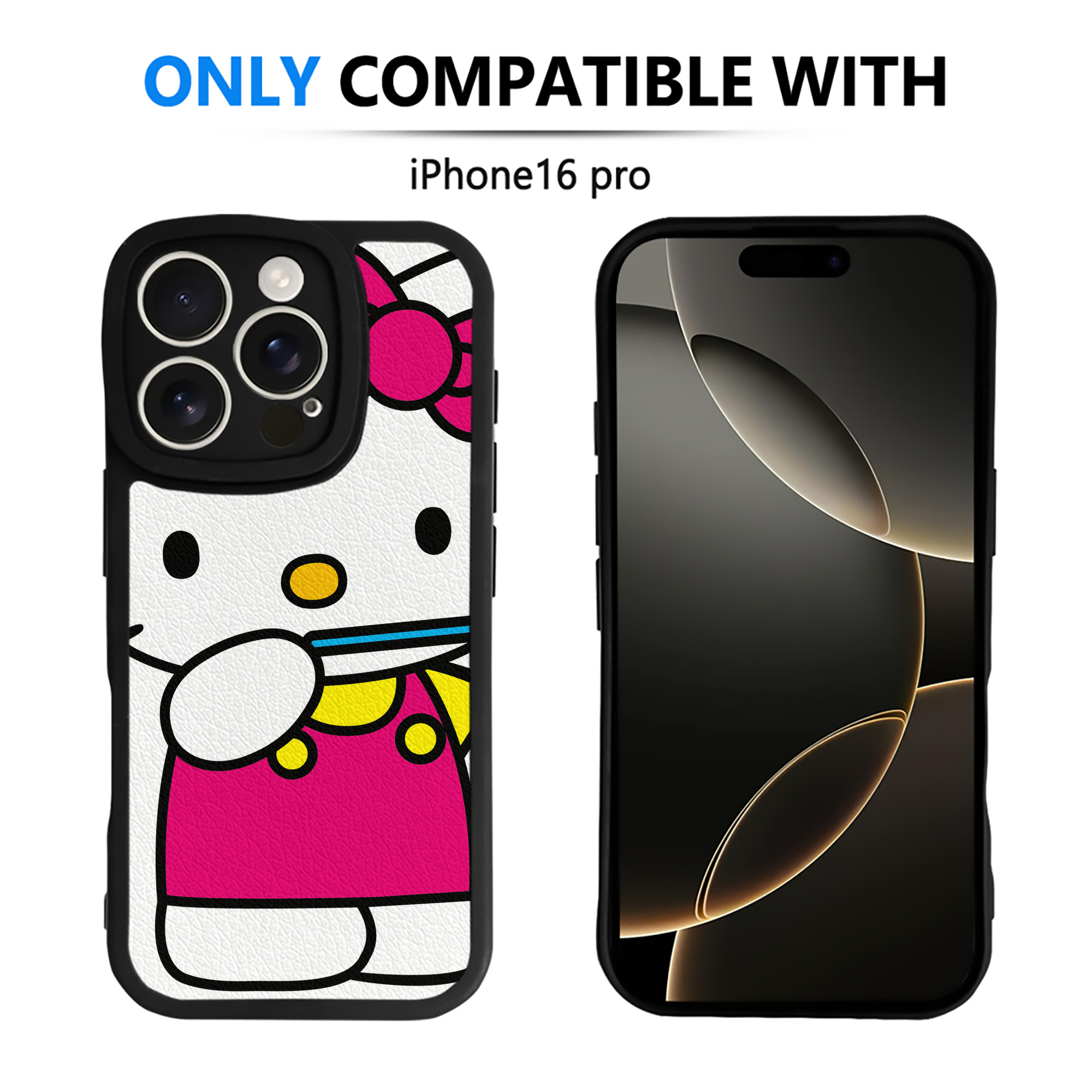 （画像用） Hello Kitty ハローキティ 【iPhone 16シリーズ対応】シリコンスマホケース（レザー調） 材質：シリコン